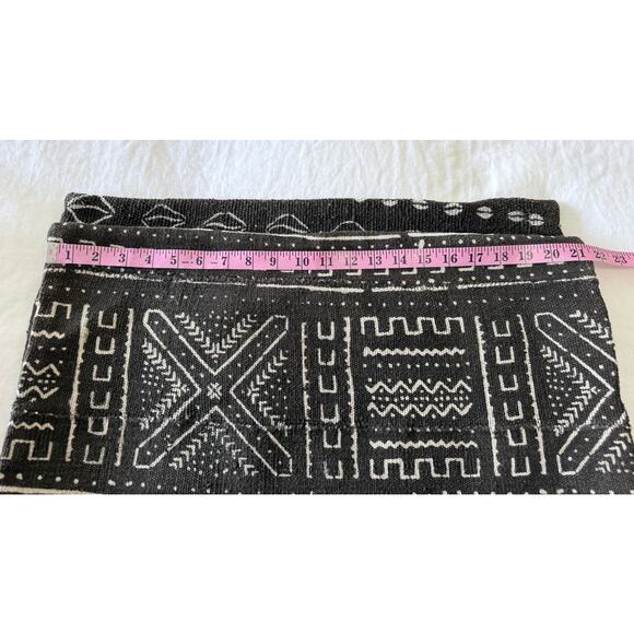 Restoration Hardware | 2 Shams | Washed Black Tan Linen African Mud Cloth 21x21” - Picture 9 of 10